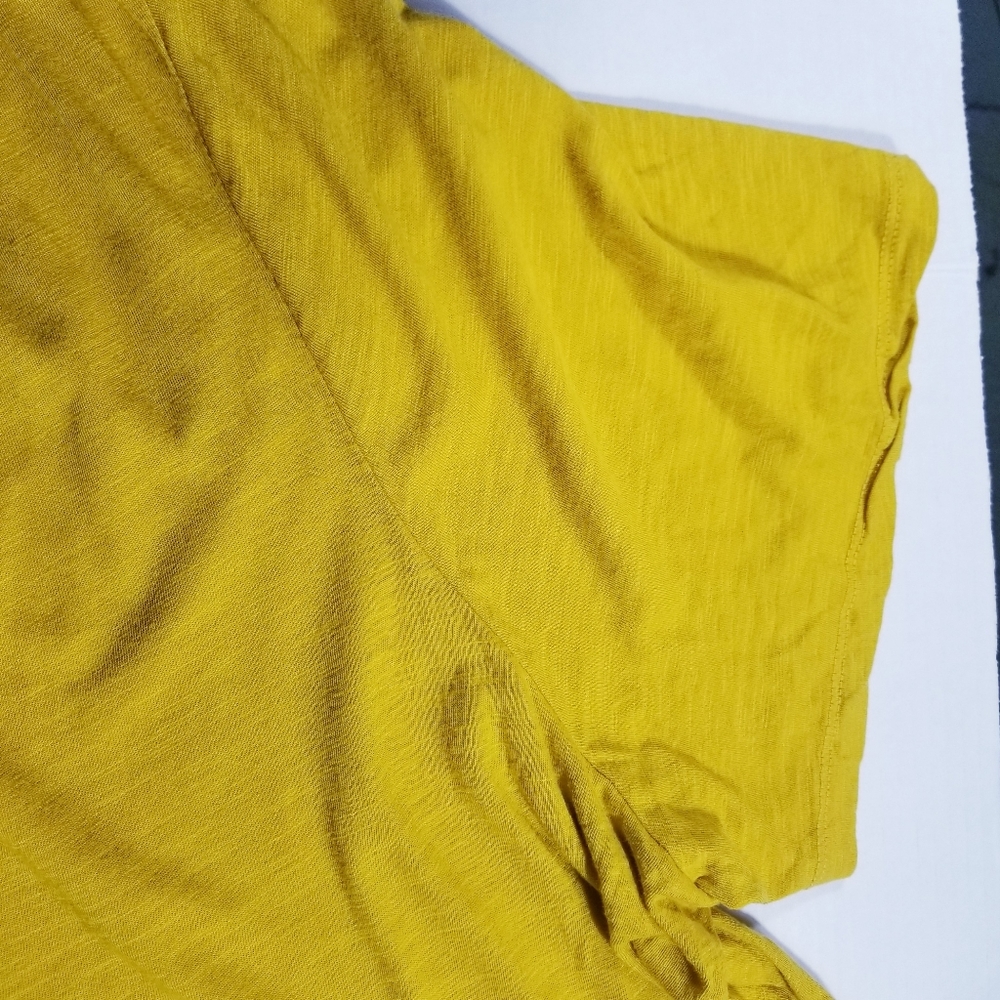 TERRA & SKY MUSTARD YELLOW V-NECK BABYBOLL BLOUSE SIZE 4X - Picture 9 of 11
